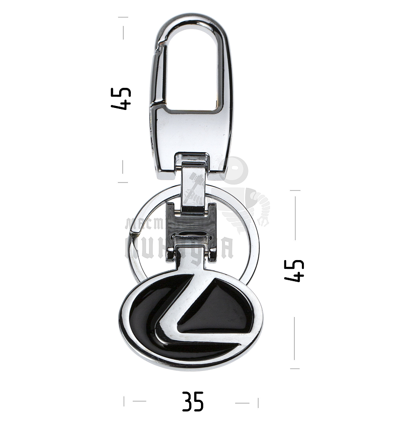 Авто карабин с кольцом для ключей LEXUS
