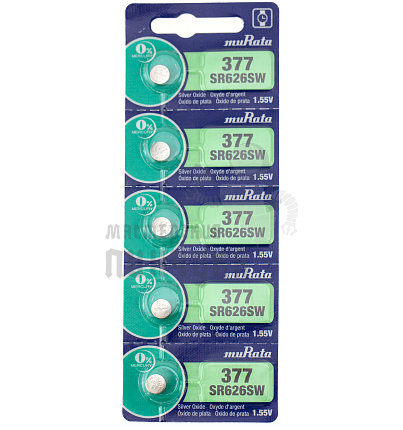 Батарейка muRata 377 SR626SW BL5 1.55V (5/100/500)