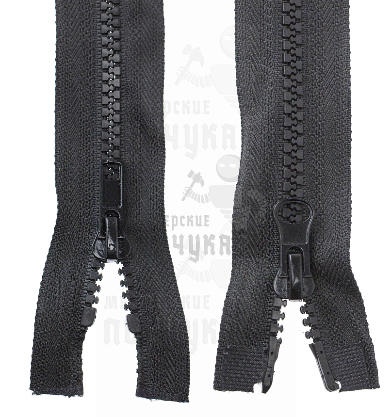 Молния тракторная, тип 5, 2-ух замковая, 80см, цв. черный 322