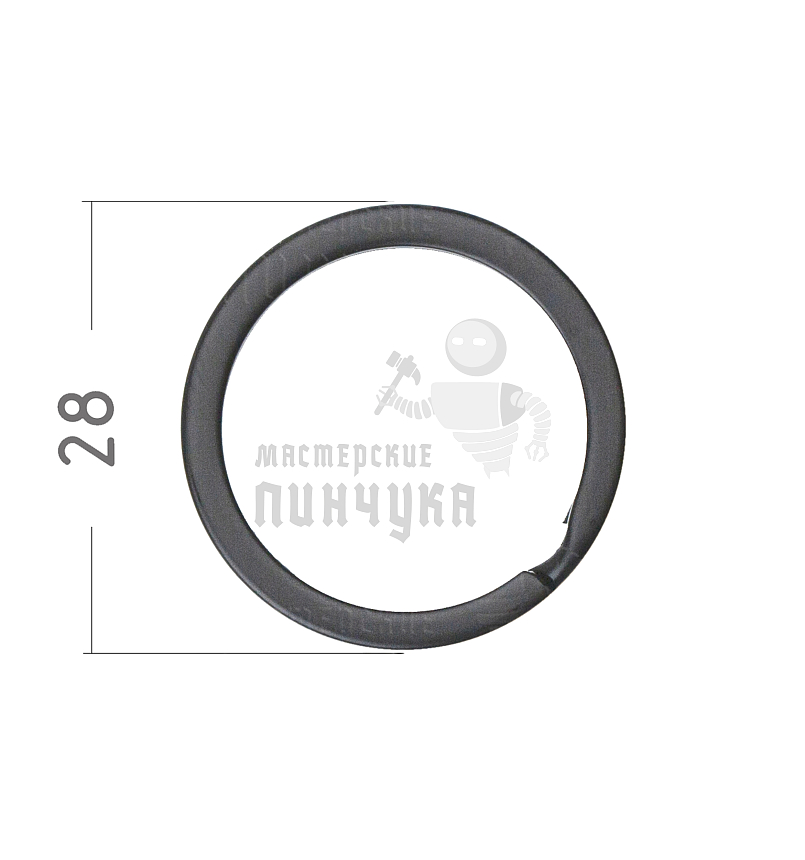 КОЛЬЦО ЧЕРНОЕ 28D ПЛОСКОЕ 