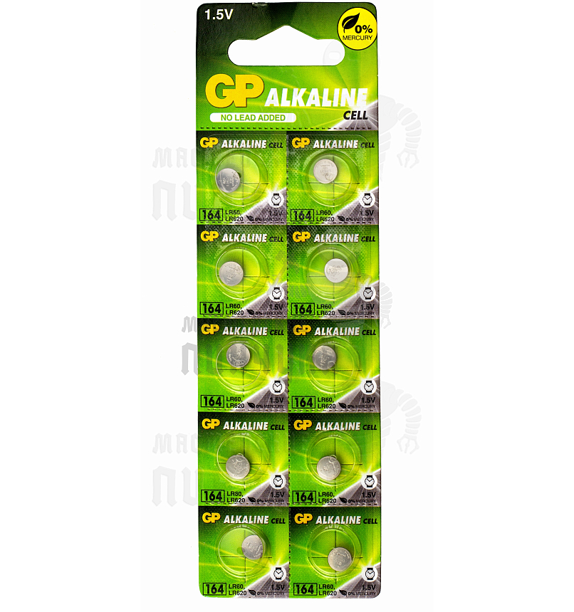 Батарейка GP G1/LR621/LR60/364A/164 BL10 Alkaline 1,5V (10/250/5000)