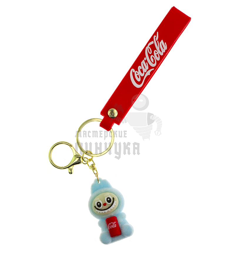 Брелок для ключей "LABUBU" с колой, + карабин, цв. голубой 