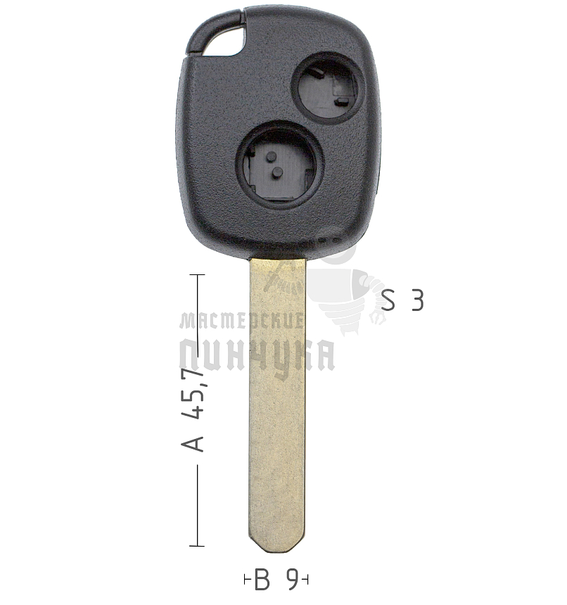 Корпус ключа HOND-31 HON66 HD58 2 кнопки 2 КНР   HONDA