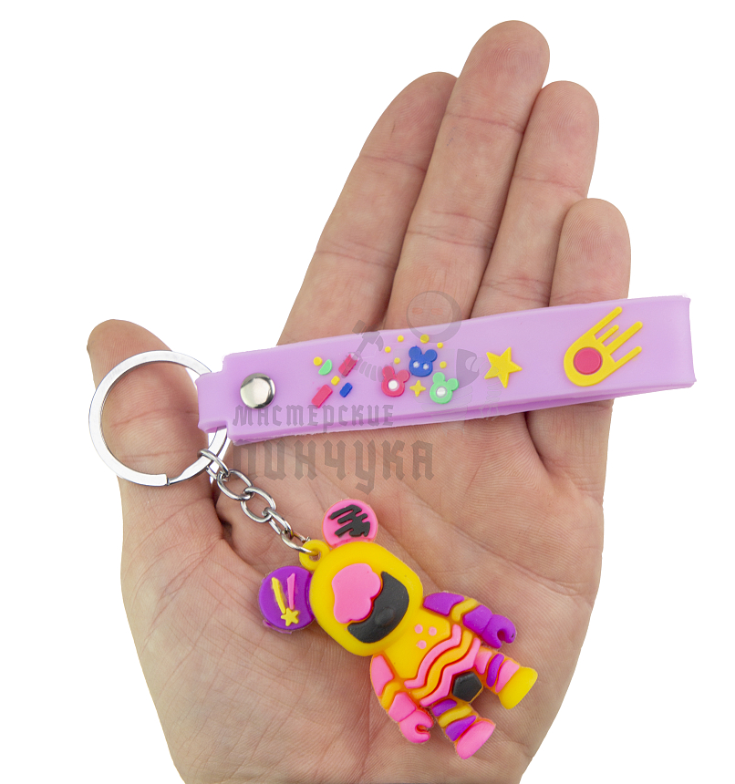 Брелок для ключей "Мишка Бербик" + ремешок, цв.желтый