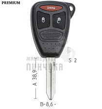 Корпус ключа CHR-15 CY24 CY62 2 кнопки + паника CHRYSLER КНР - Чертеж