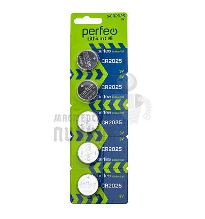 Батарейка Perfeo CR2025 BL5 Lithium Cell  3V (5/100/500)