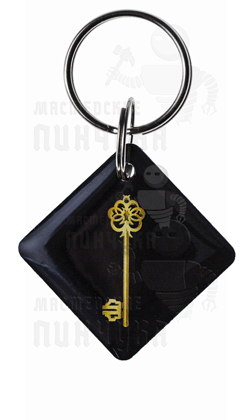 КАРТА.мини 25х25мм RFID"Золотой ключ" чёрный