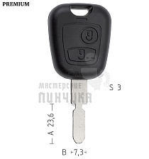 Корпус ключа NE51P2 NE78 NE81P 2 кнопки CITROEN //  КНР - Чертеж