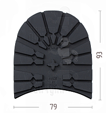 Набойка "Dunlop Tank" р.41-42, цв. черный, 8мм - Чертеж