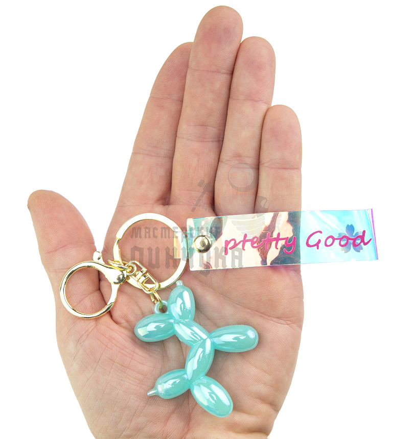 Брелок для ключей "Собачка-воздушный шарик" + карабин, цв.голубой