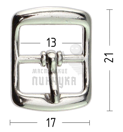 Пряжка обувная, 12мм (А3965), цв.хром
