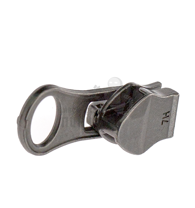 Бегунок для спиральной молнии, тип 7, автомат, "Груша", цв. никель темн.