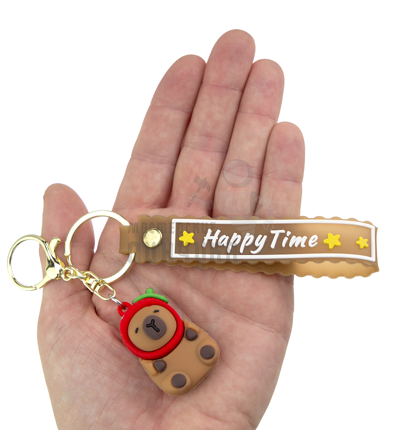 Брелок для ключей "Капибара в шапке" + карабин и ремешок