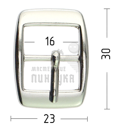Пряжка обувная, 15мм (8967), цв.хром