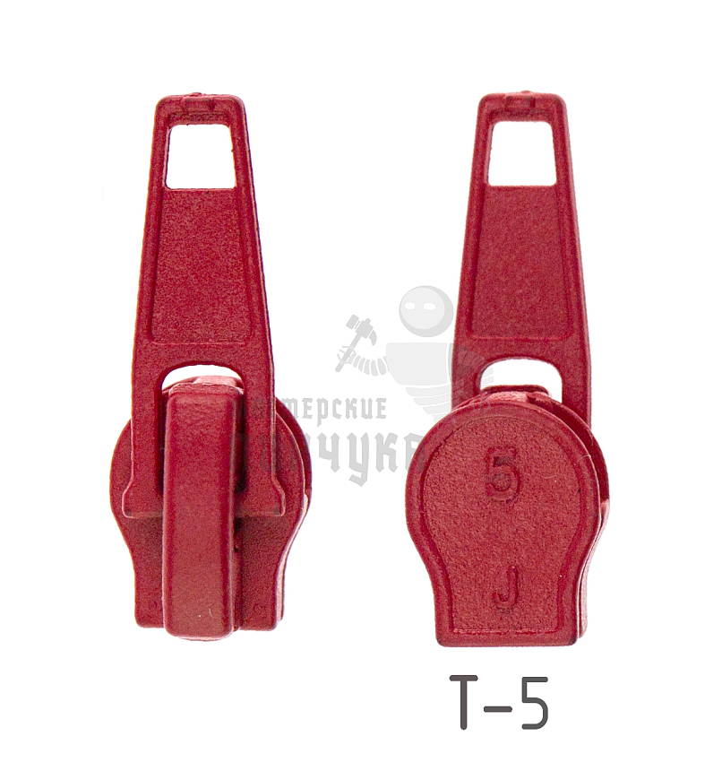 Бегунок для спиральной молнии, тип 5, сумочный, цв.красный 148