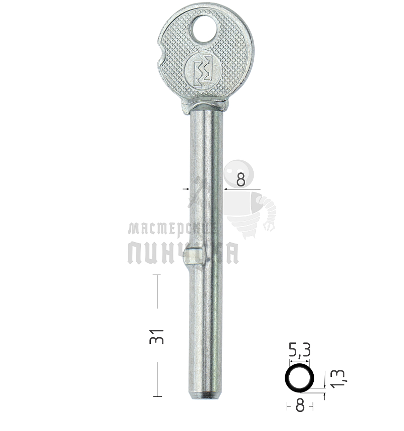 Заготовка ключа Тольятти. ZT-70 8х70 диам.			