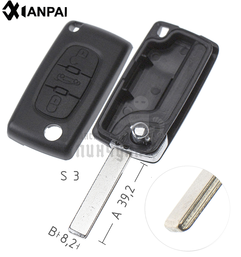 Корпус  Peugeot HU-HCAP CIT-1P HU83 3кн КНР корп.вык.кл. без батареи