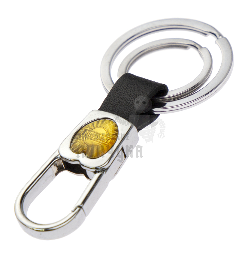 Авто карабин с двумя кольцами для ключей NISSAN