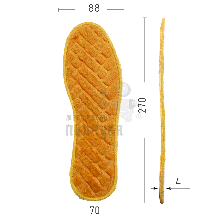 Стелька текстильная флис (А8) р.44