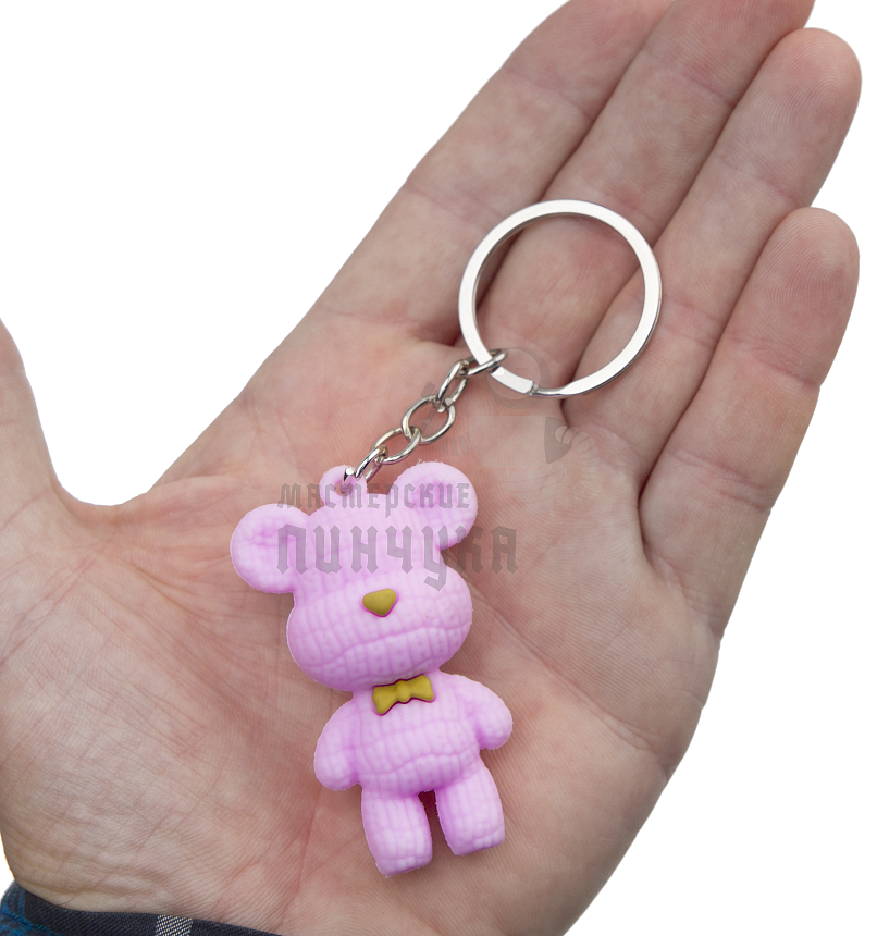 Брелок для ключей "Мишка с бабочкой" 