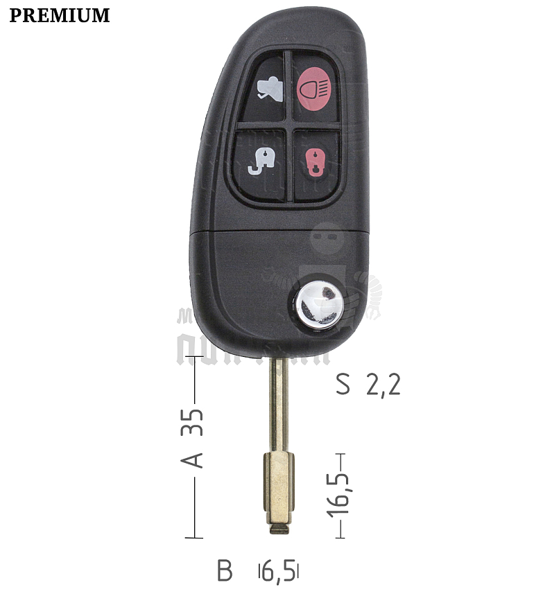 Корпус выкидного ключа FO6 FO21 TB1 4 кнопки КНР