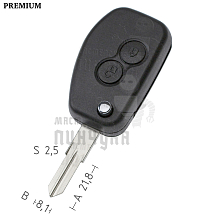 Корпус выкидных ключей Renault VAC102 2кн.  КНР - Чертеж