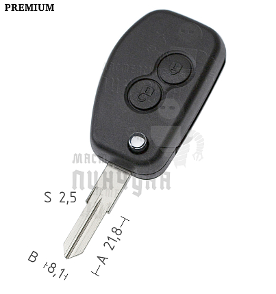 Корпус выкидных ключей Renault VAC102 2кн.  КНР