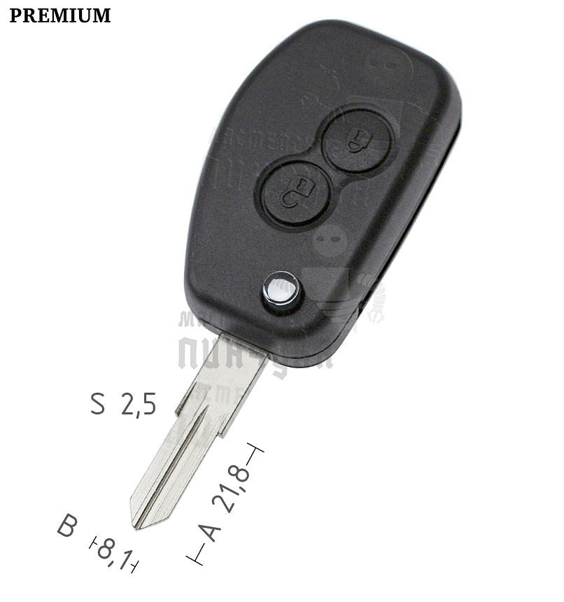 Корпус выкидных ключей Renault VAC102 2кн.  КНР