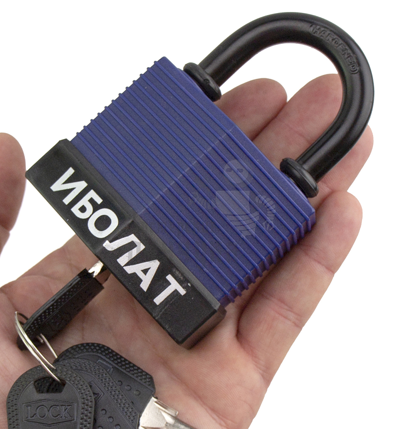 Навесной замок "ИБОЛАТ" 70мм (синий)