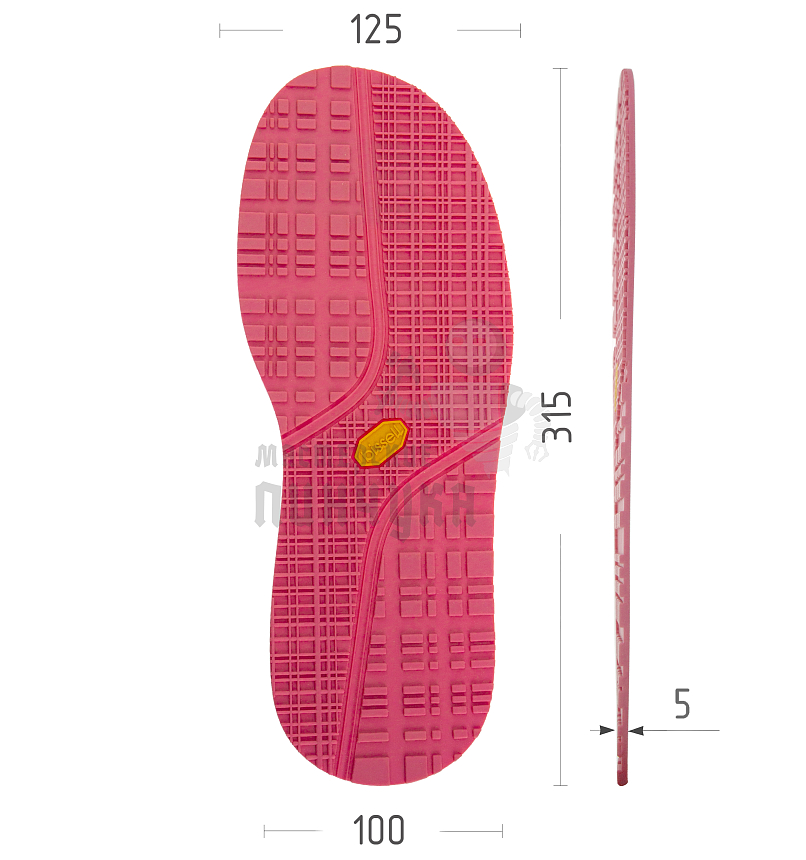 Подошва PILIGRIM RB115 цв.розовый