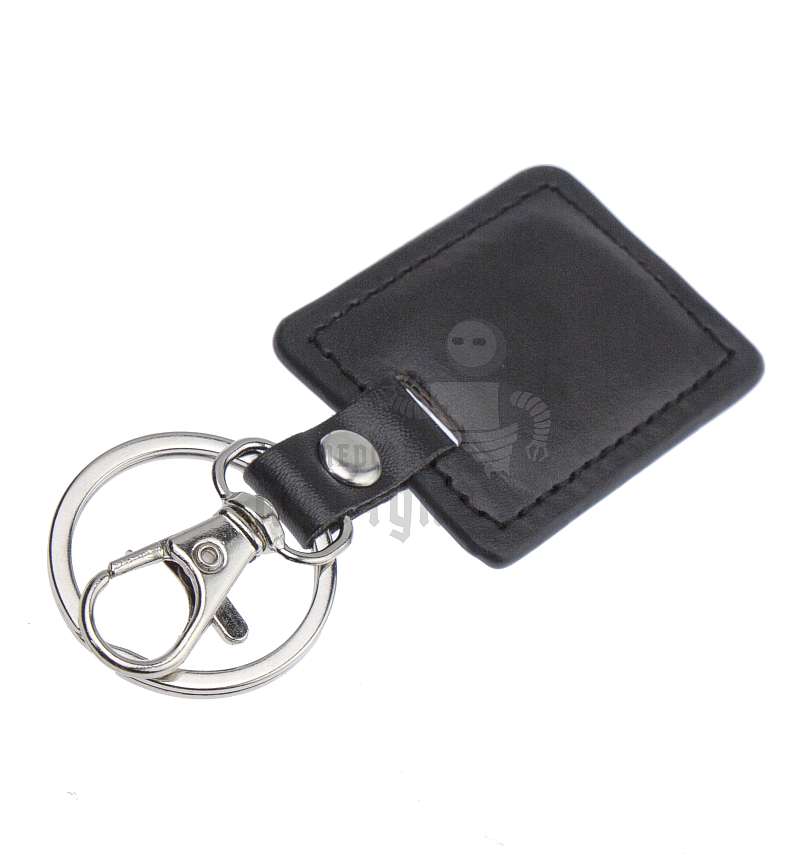 Брелок для ключей "Черный прямоугольник" с карабином