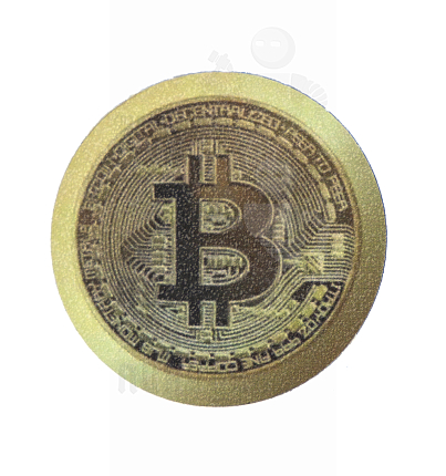 Самоклеющийся диск c картинкой Биткоин 40мм (H2) 