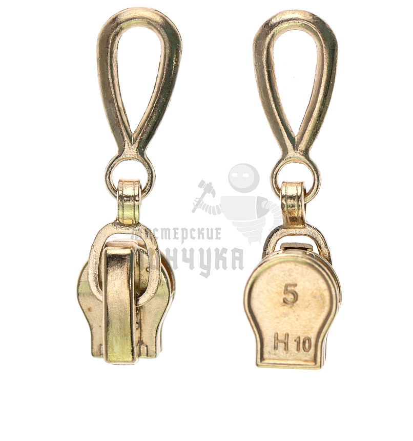 Бегунок для спиральной молнии, тип 5, сумочный, цв.золото