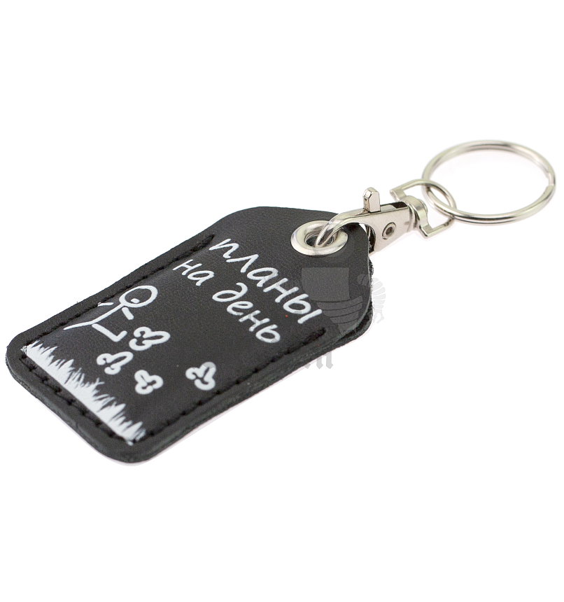Чехол брелок «Планы на день» с карабином, цв.черный 