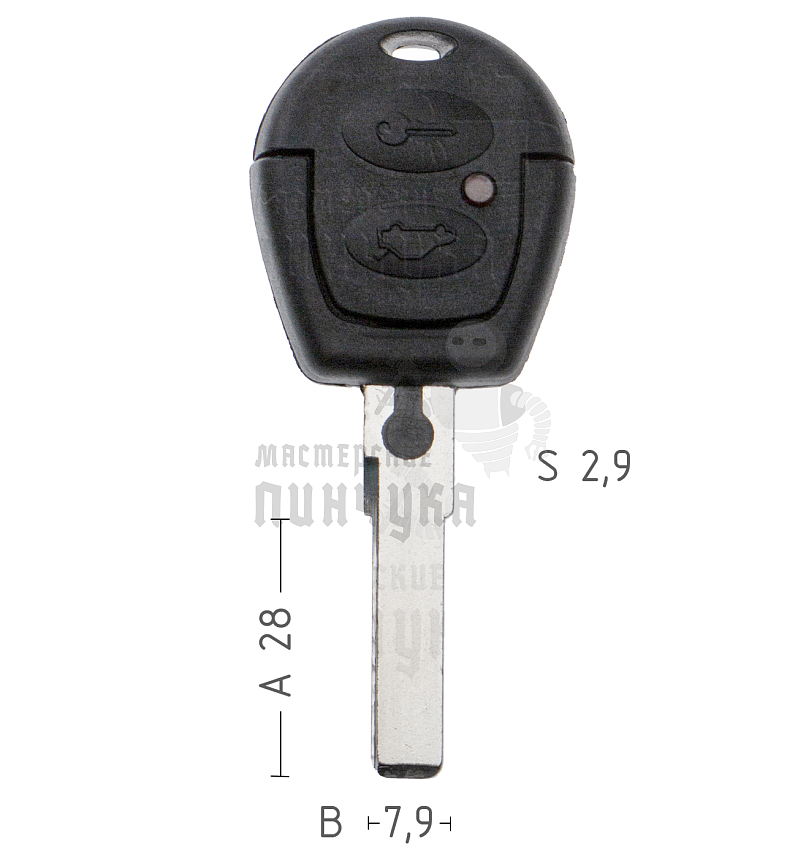 Корпус ключа HU-HAA.P1 HU66 HF55P65 2 кнопки КНР