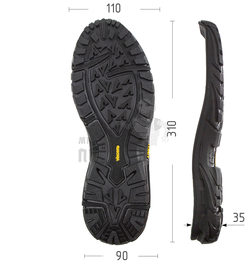 Подошва муж. "VINCERE", р.43, цв.ченый