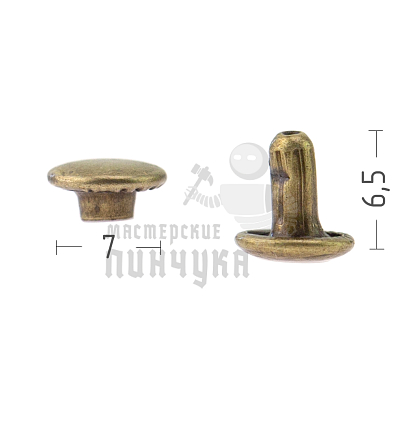 Хольнитен, 7х7мм, 2-х сторонний, цв.антик