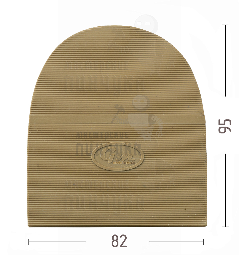 Набойка "GM" р.M, цв. бежевый