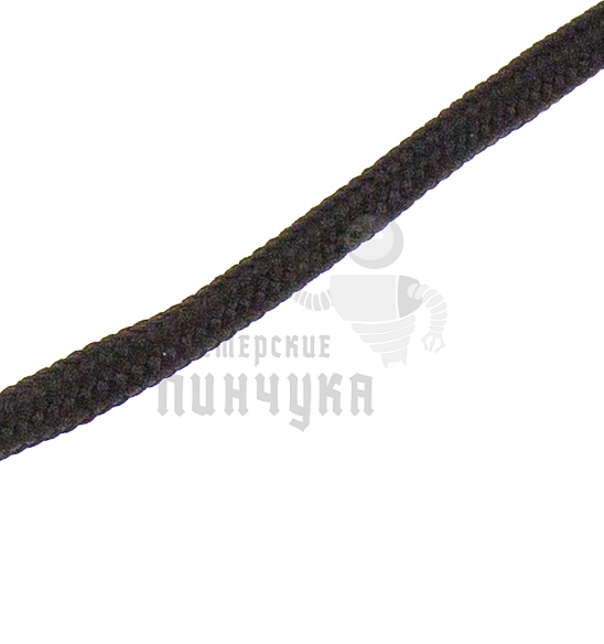 Шнурок черный, круглый стандартный 75 см (Art.405)