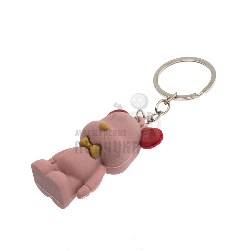 Брелок для ключей "Мишка с бабочкой" 