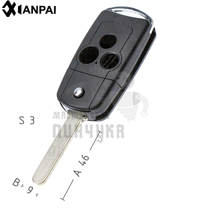 Корпус ключа HOND-31 HON66 HD58 3 кнопки (круглые) КНР   HONDA