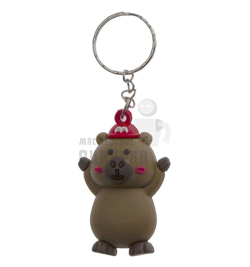 Брелок для ключей "Капибара в кепке" с кольцом