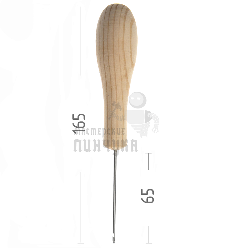 Шило "Сапожное" (с крючком) Т.2,0 деревянная ручка