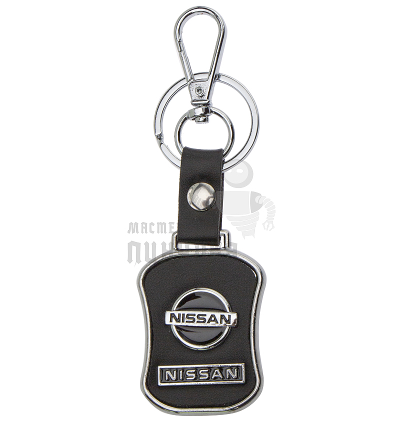 Авто карабин с кольцом для ключей NISSAN Экокожа Гладкий