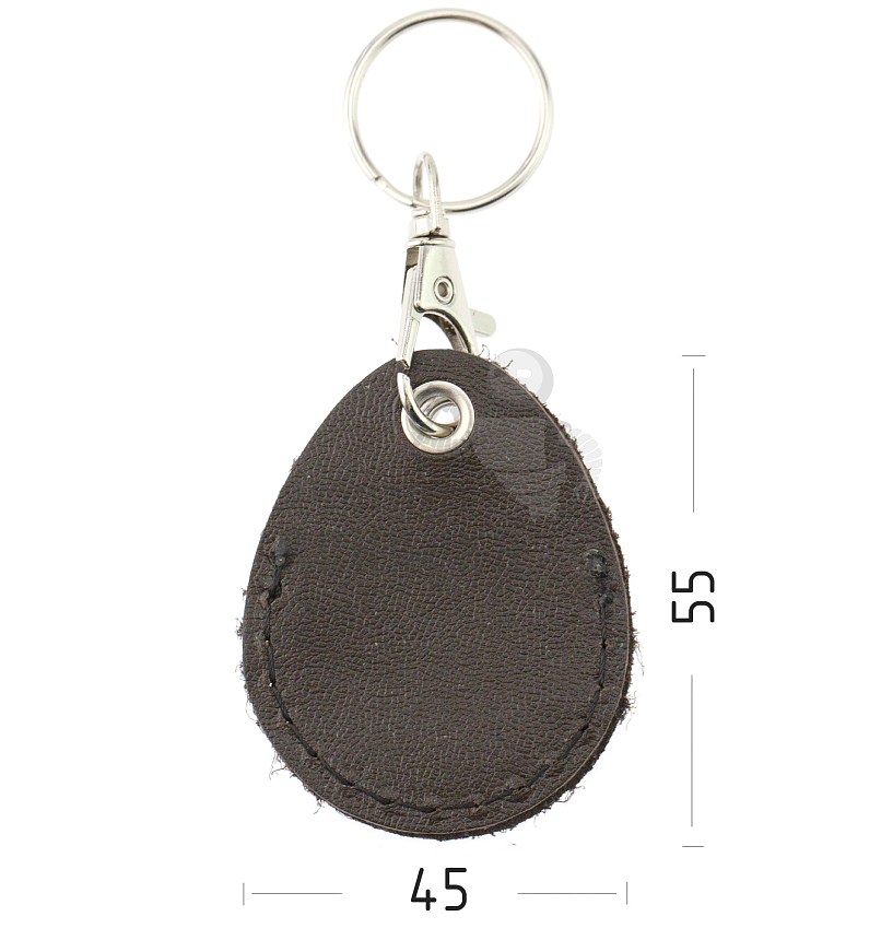 Чехол брелок «Капелька» с карабином, цв.коричневый 
