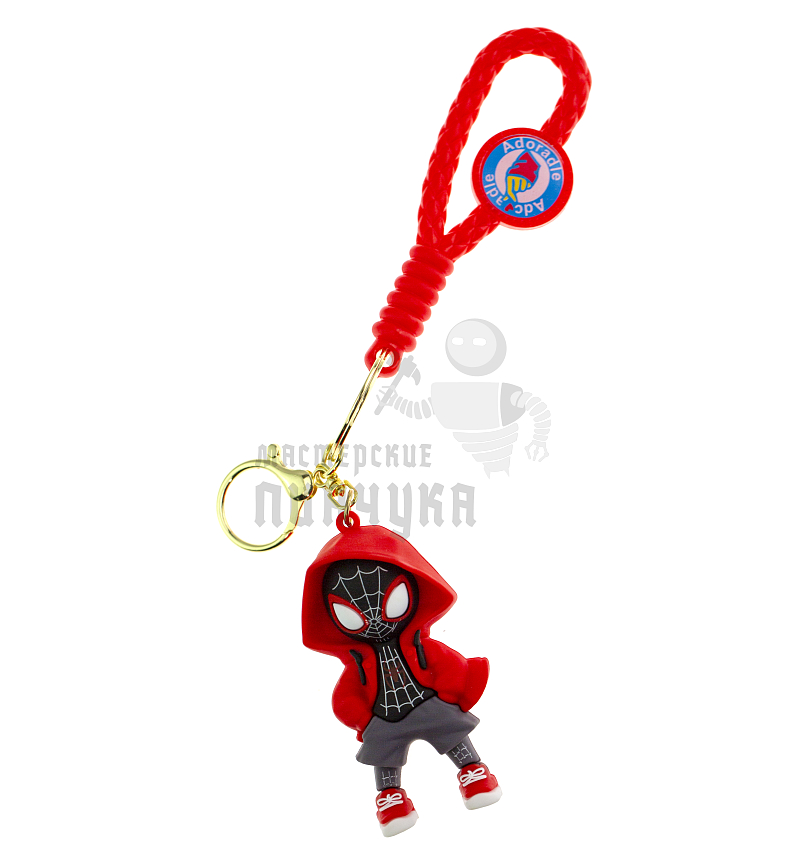 Брелок для ключей "Человек-Паук" цв.красный+ карабин