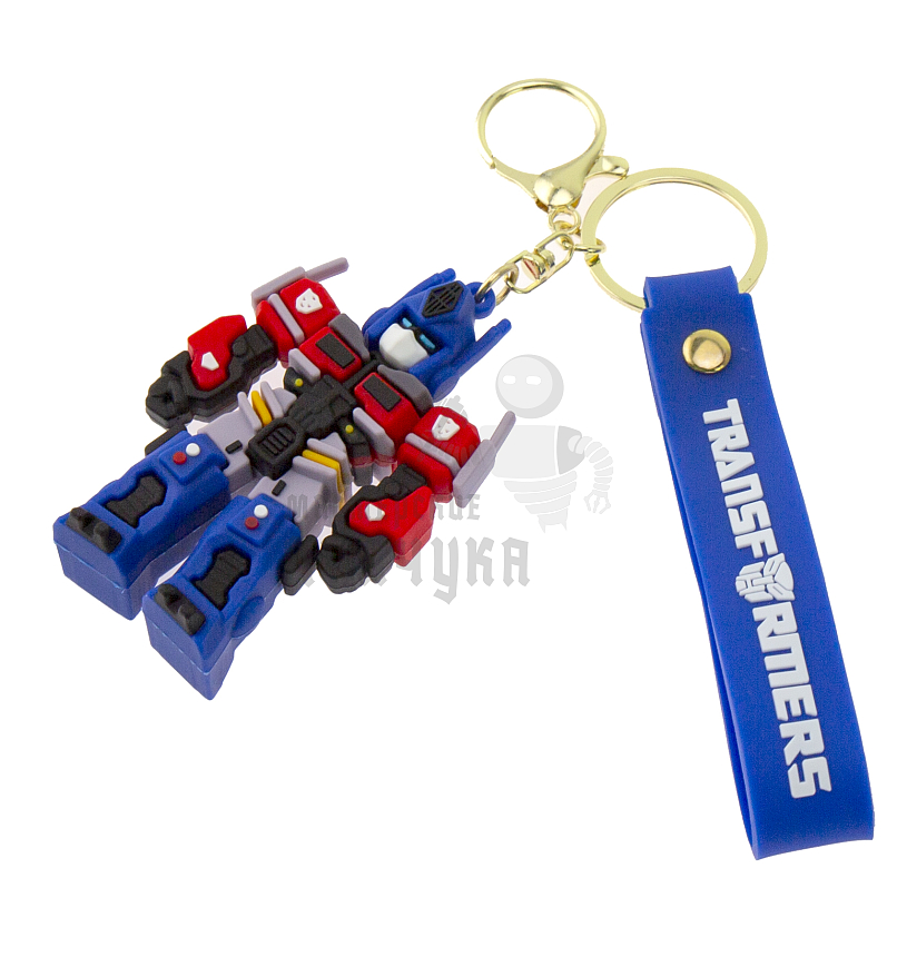Брелок для ключей "TRANSFORMERS", цв.синий/касный/серый + карабин