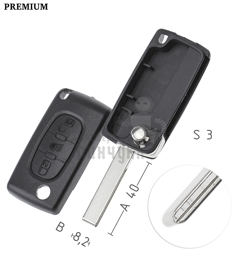 Корпус  Peugeot HU-HCAP CIT-1P HU83 3кн с мест.д/батар.корп.вык.кл. КНР//