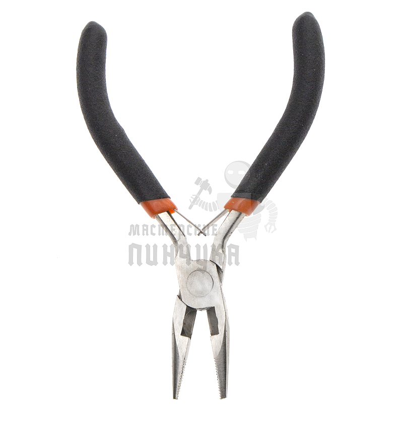 Длинногубцы прямые Mini, 130 мм, никелированные, авторазжим Sparta