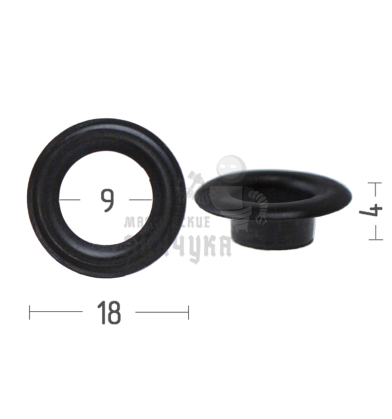 Люверсы №24, 9мм, сталь, цв. оксид.